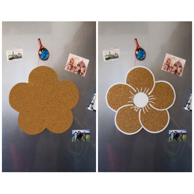 2019 "Flower" Cork Memo Notice Board message home office wall pinboard, 7 pins   252357120569
